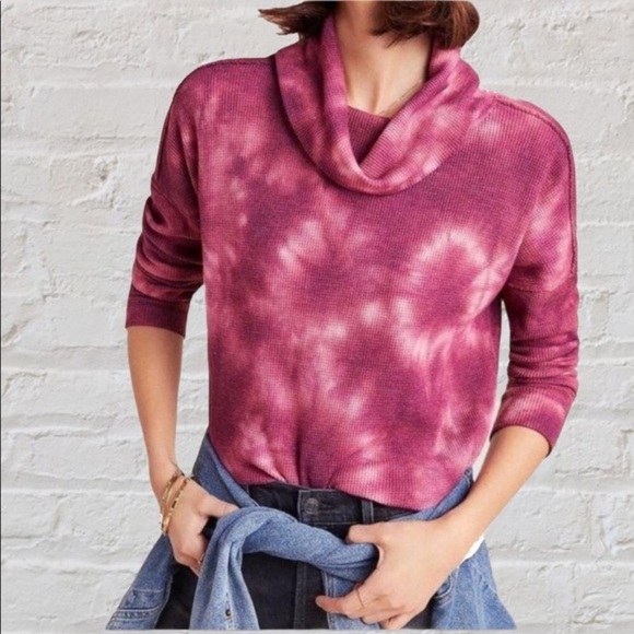 Maeve Pink Tie-Dye Cowl Neck Sweater - Picture 3 of 10